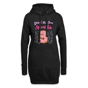 Donut Lose Your Sprinkles 3. Geburtstag | Donut - Hoodie-Kleid - Schwarz - Vorne
