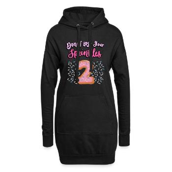 Donut Lose Your Sprinkles 2. Geburtstag | Donut - Hoodie-Kleid - Schwarz - Vorne