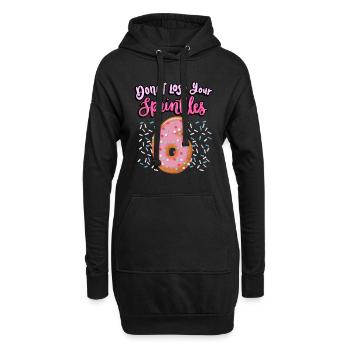 Donut Lose Your Sprinkles 6th Birthday | Beignet - Sweat-shirt à capuche long Femme - noir - Devant
