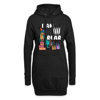 Je suis 4 Roar | Chemise d’anniversaire de dinosaure | - Sweat-shirt à capuche long Femme - noir - Devant