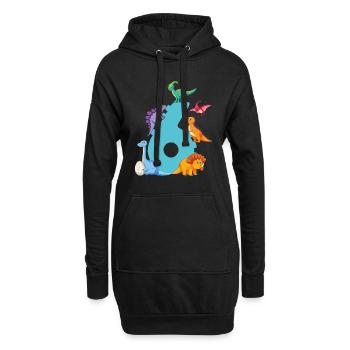 6ème anniversaire | Chemise d’anniversaire de dinosaure | - Sweat-shirt à capuche long Femme - noir - Devant