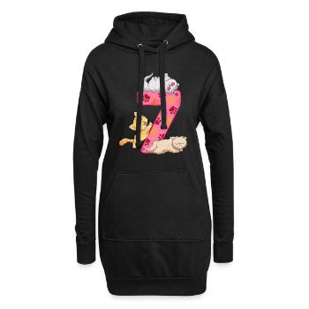 7. Geburtstag Kätzchen | Katze Geburtstag Shirt | - Hoodie-Kleid - Schwarz - Vorne