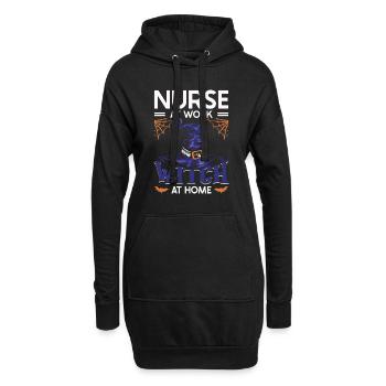 Infirmière au travail Witch Im - Sweat-shirt à capuche long Femme - noir - Devant