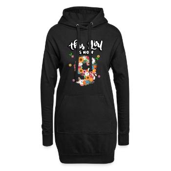 Cette fille est maintenant 9 Fleurs Colorées 9. - Sweat-shirt à capuche long Femme - noir - Devant