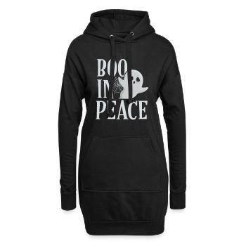 Boo In Peace Scary Horror Specter Ghost Halloween - Hoodie-Kleid - Schwarz - Vorne