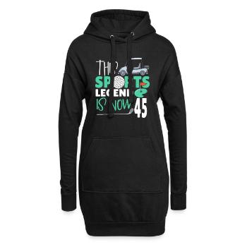 Diese Sportlegende Ist Jetzt 45, Golfspiel 45. - Hoodie-Kleid - Schwarz - Vorne