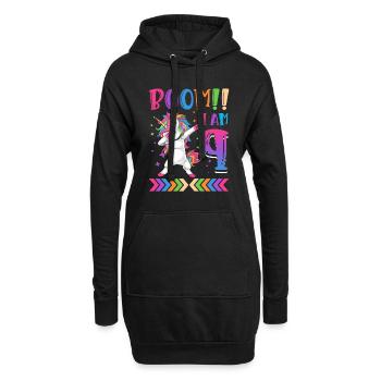 Boom!! Ich Bin 9, Buntes Lustiges Einhorn 9. - Sweat-shirt à capuche long Femme - noir - Devant