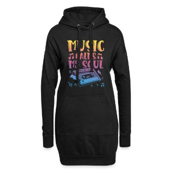 Musik Beruhigt Meine Seele Musikalische - Hoodie-Kleid - Schwarz - Vorne