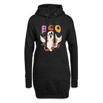 Boo Spooky Floral Flower-lover Ghost Halloween - Hoodie-Kleid - Schwarz - Vorne