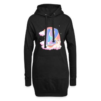 12 Licorne Rainbow Clouds Little Pony 12. - Sweat-shirt à capuche long Femme - noir - Devant