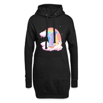 1 Licorne Rainbow Clouds Little Pony 1. - Sweat-shirt à capuche long Femme - noir - Devant