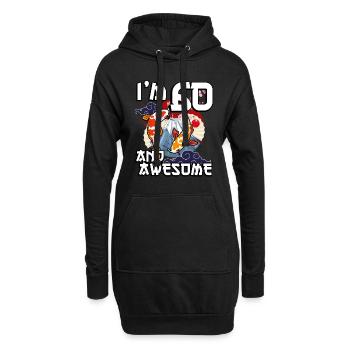 Ich Bin 60 Und Awesome Japanischer Karpfen Koi - Hoodie-Kleid - Schwarz - Vorne