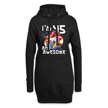 Ich Bin 45 Und Awesome Japanischer Karpfen Koi - Hoodie-Kleid - Schwarz - Vorne