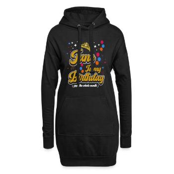 Juin est mon anniversaire. La célébration de l' - Sweat-shirt à capuche long Femme - noir - Devant
