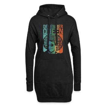 Décembre Le mois de la naissance de la Reine célèbre le - Sweat-shirt à capuche long Femme - noir - Devant