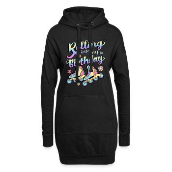 Rolling Into My Birthday Roller Skater Inline - Hoodie-Kleid - Schwarz - Vorne