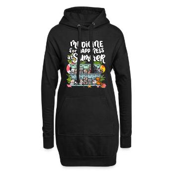 Médicament pour le bonheur chez les chats en semaine d’été - Sweat-shirt à capuche long Femme - noir - Devant