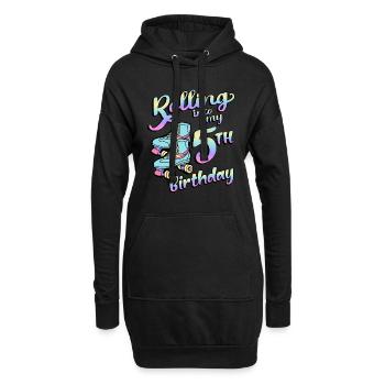 Rolling Into My 5th Birthday Quad Skater - Hoodie-Kleid - Schwarz - Vorne