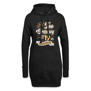 Too Groovy On My 19th Birthday Neunzehn Jahre Alt - Hoodie-Kleid - Schwarz - Vorne