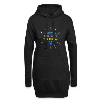 Campingferien Beste Ferien - Hoodie-Kleid - Schwarz - Vorne