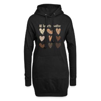 All Hearts Matter Celebrate Black Melanin Skin - Hoodie-Kleid - Schwarz - Vorne