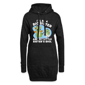 Je vais être une grande sœur et l’idole - Sweat-shirt à capuche long Femme - noir - Devant