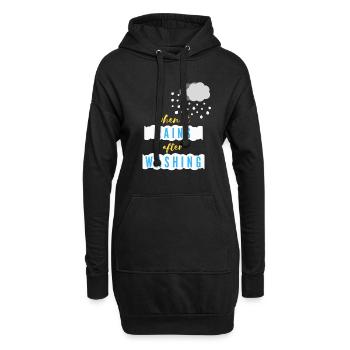 wenn es nach dem Waschen regnet - Hoodie-Kleid - Schwarz - Vorne