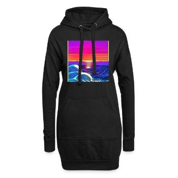 The Waves - Hoodie-Kleid - Schwarz - Vorne