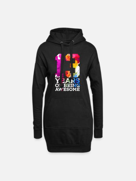 13 YEARS OF BEING AWESOME 13. GEBURTSTAG - Hoodie-Kleid - Schwarz