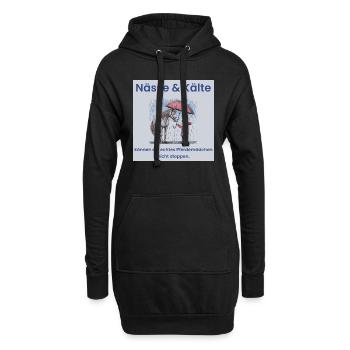 Anti-Schönwetter-Pferdemädchen - Hoodie-Kleid - Schwarz - Vorne
