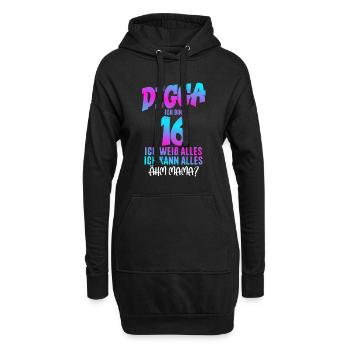 Digga J’ai 16 ans Je sais tout 16e anniversaire - Sweat-shirt à capuche long Femme - noir - Devant