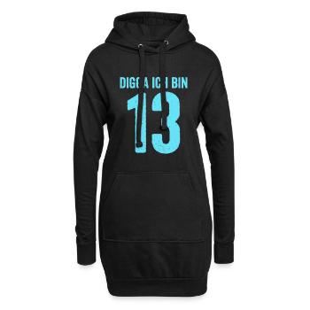 Blue Digga J’ai 13 ans garçon 13ème anniversaire - Sweat-shirt à capuche long Femme - noir - Devant