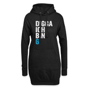 Digga ich bin 6. Geburtstag Junge 6. Geburtstag - Hoodie-Kleid - Schwarz - Vorne