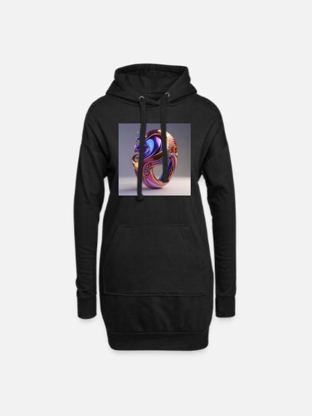 Kunst Ring - Hoodie-Kleid - Schwarz