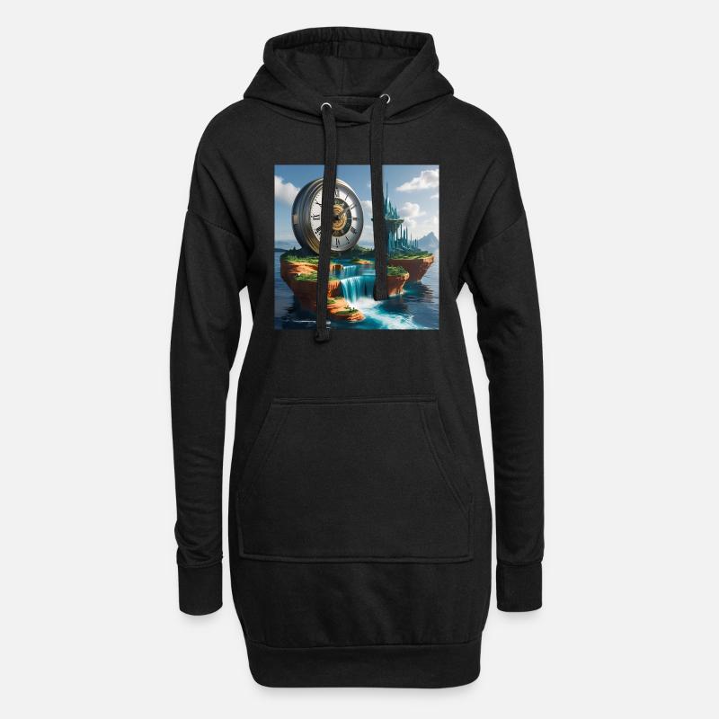 Kunst Uhr - Hoodie-Kleid - Schwarz