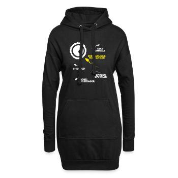 Cutting Machine Operator Lathe Milling Cutter CNC Machinist - Hoodie Dress - black - Front