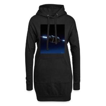 Raumschiff - Hoodie-Kleid - Schwarz - Vorne
