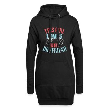 dieses mädchen liebt ihren freund - Hoodie-Kleid - Schwarz - Vorne