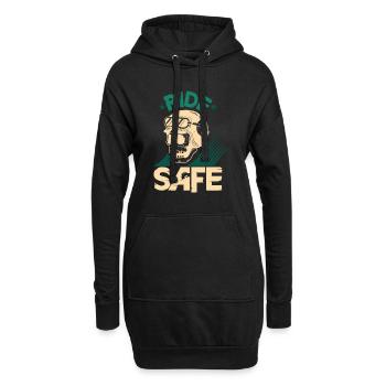 Balade à moto - Sweat-shirt à capuche long Femme - noir - Devant
