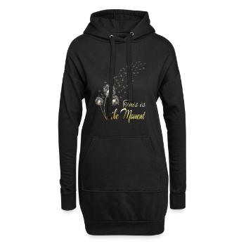 Pissenlit Spore Vol Graines volantes Jardin d’herbes sauvages - Sweat-shirt à capuche long Femme - noir - Devant