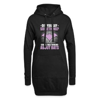 Fledermaus Fledermäuse Bat Bats Fledertier - Hoodie-Kleid - Schwarz - Vorne