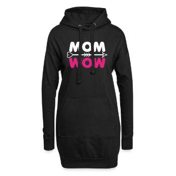 Mom Mother's Day Gift - MOM WOW - Hoodie Dress - black - Front