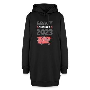 Braut Support 2023 Hochzeit Drinking - Hoodie-Kleid - Schwarz - Vorne