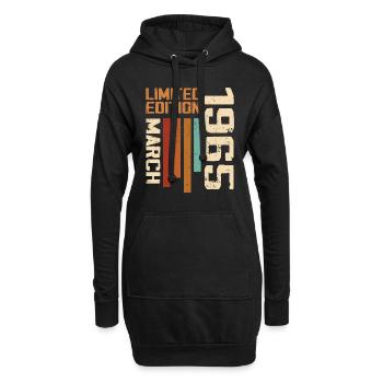 Mars 1965 Anniversaire 1965 Retro 1965 Mars - Sweat-shirt à capuche long Femme - noir - Devant