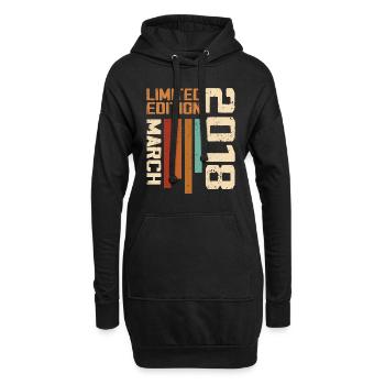 Mars 2018 Anniversaire 2018 Retro 2018 Mars - Sweat-shirt à capuche long Femme - noir - Devant
