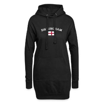 Birmingham, Angleterre, Vintage Drapeau Anglais - Sweat-shirt à capuche long Femme - noir - Devant