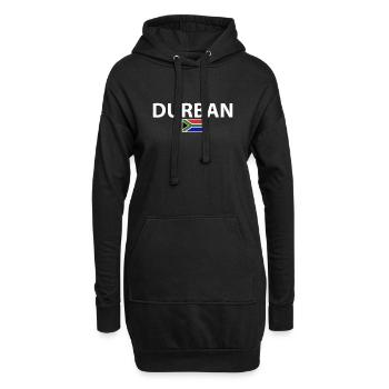 Durban Südafrika Südafrikanische Flagge - Hoodie-Kleid - Schwarz - Vorne