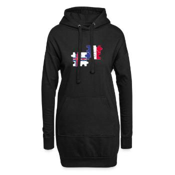 Îles Féroé France Drapeau Îles Féroé françaises - Sweat-shirt à capuche long Femme - noir - Devant
