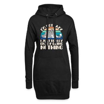 I'm Not Lazy I Just Really Enjoy Doing Nothing - Hoodie-Kleid - Schwarz - Vorne