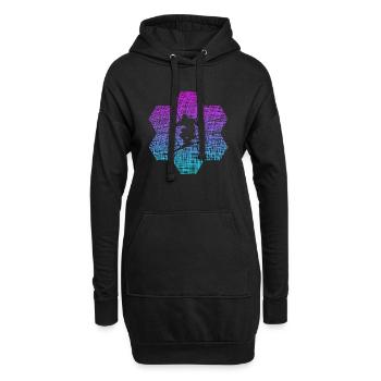 Ski Skiing - Hoodie-Kleid - Schwarz - Vorne